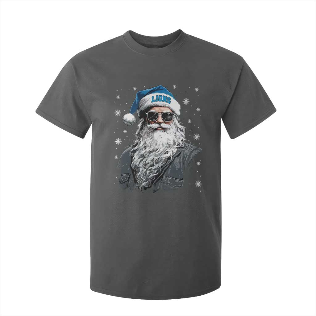 Vintage DFL Christmas T Shirt For Kid Retro Santa Lions Fan Game Day TS10 Dark Heather Print Your Wear