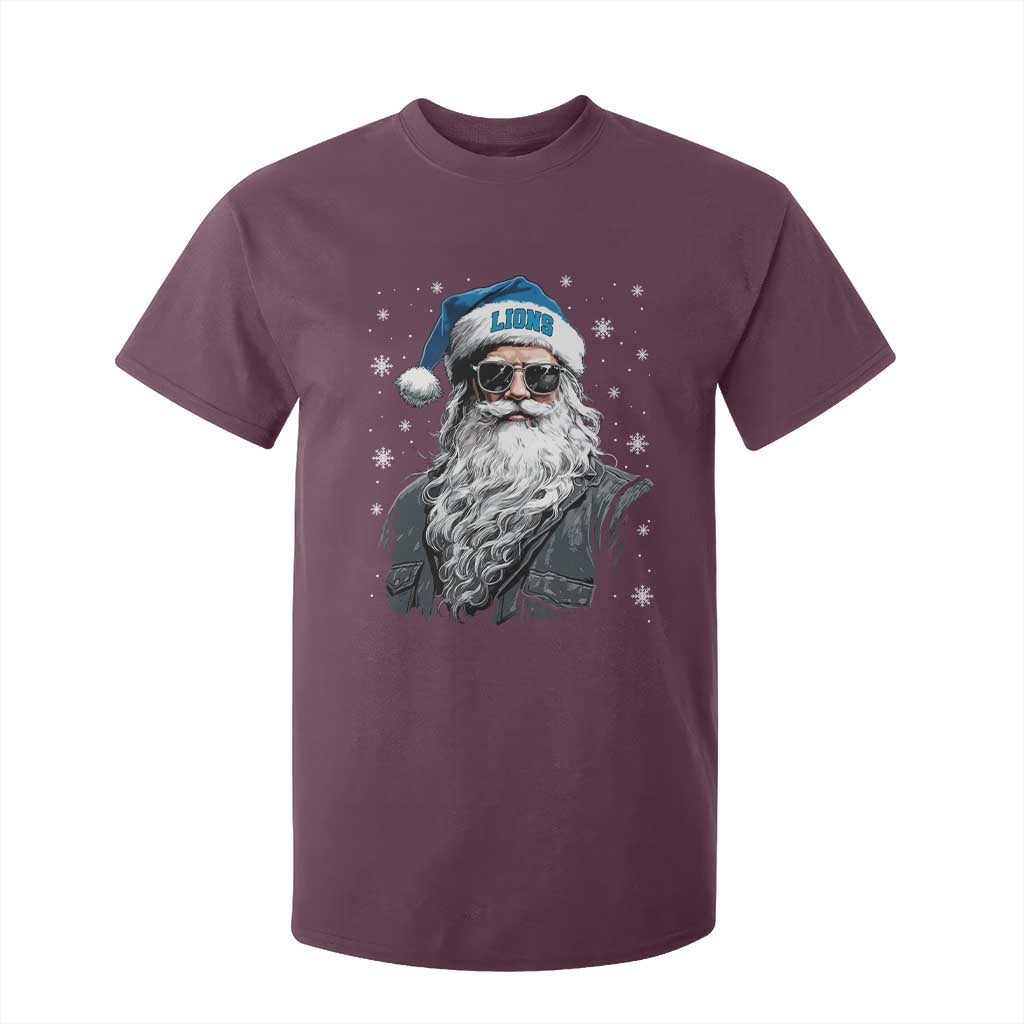 Vintage DFL Christmas T Shirt For Kid Retro Santa Lions Fan Game Day TS10 Maroon Print Your Wear