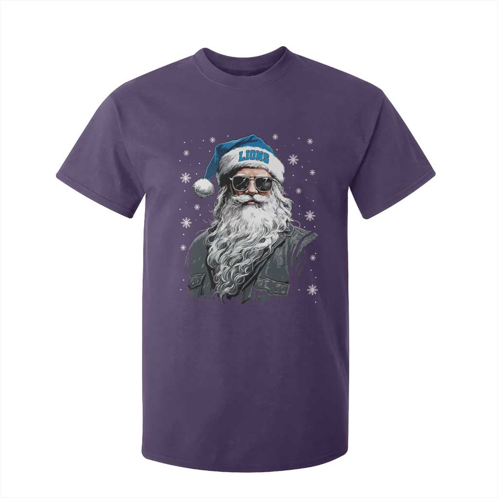 Vintage DFL Christmas T Shirt For Kid Retro Santa Lions Fan Game Day TS10 Purple Print Your Wear