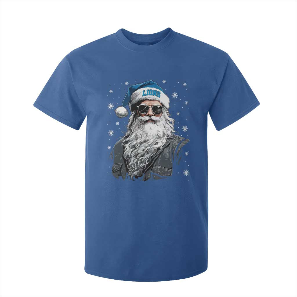 Vintage DFL Christmas T Shirt For Kid Retro Santa Lions Fan Game Day TS10 Royal Blue Print Your Wear
