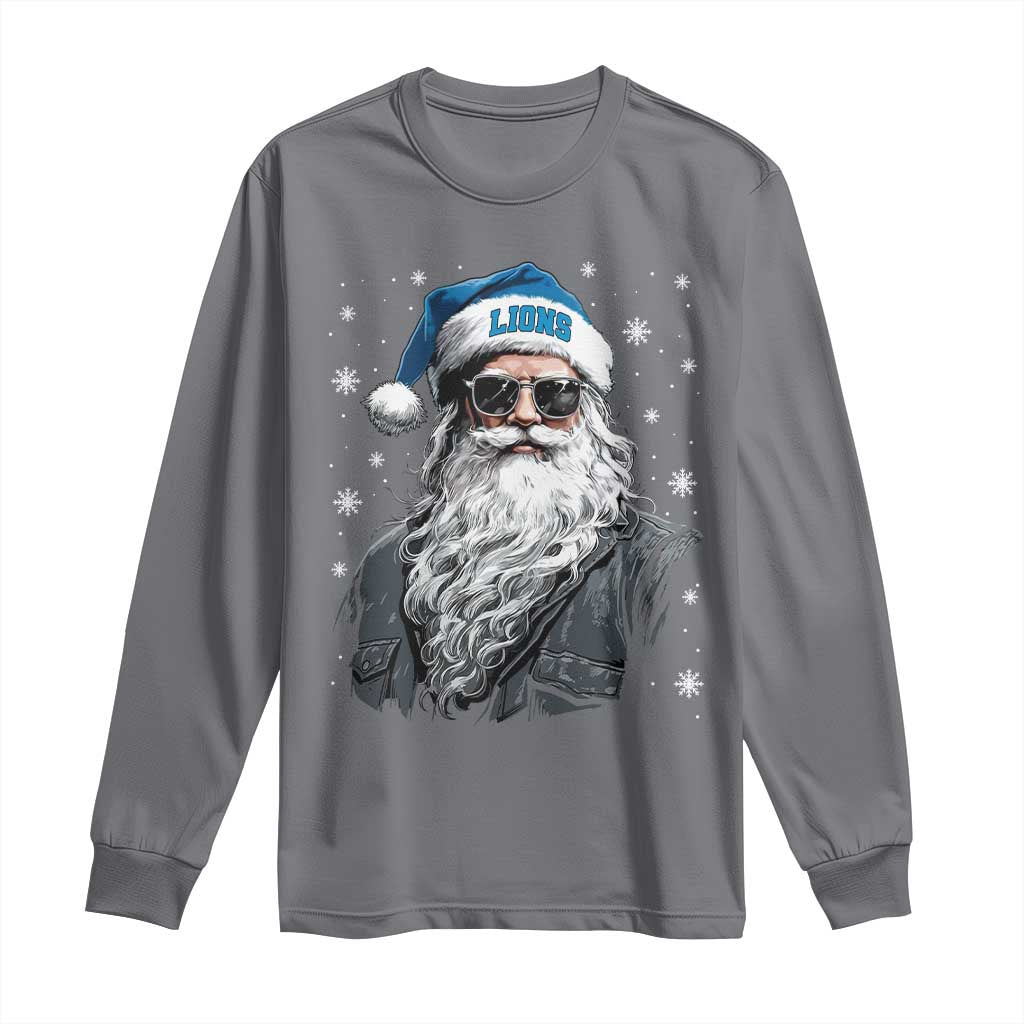 Vintage DFL Christmas Long Sleeve Shirt Retro Santa Lions Fan Game Day TS10 Charcoal Print Your Wear