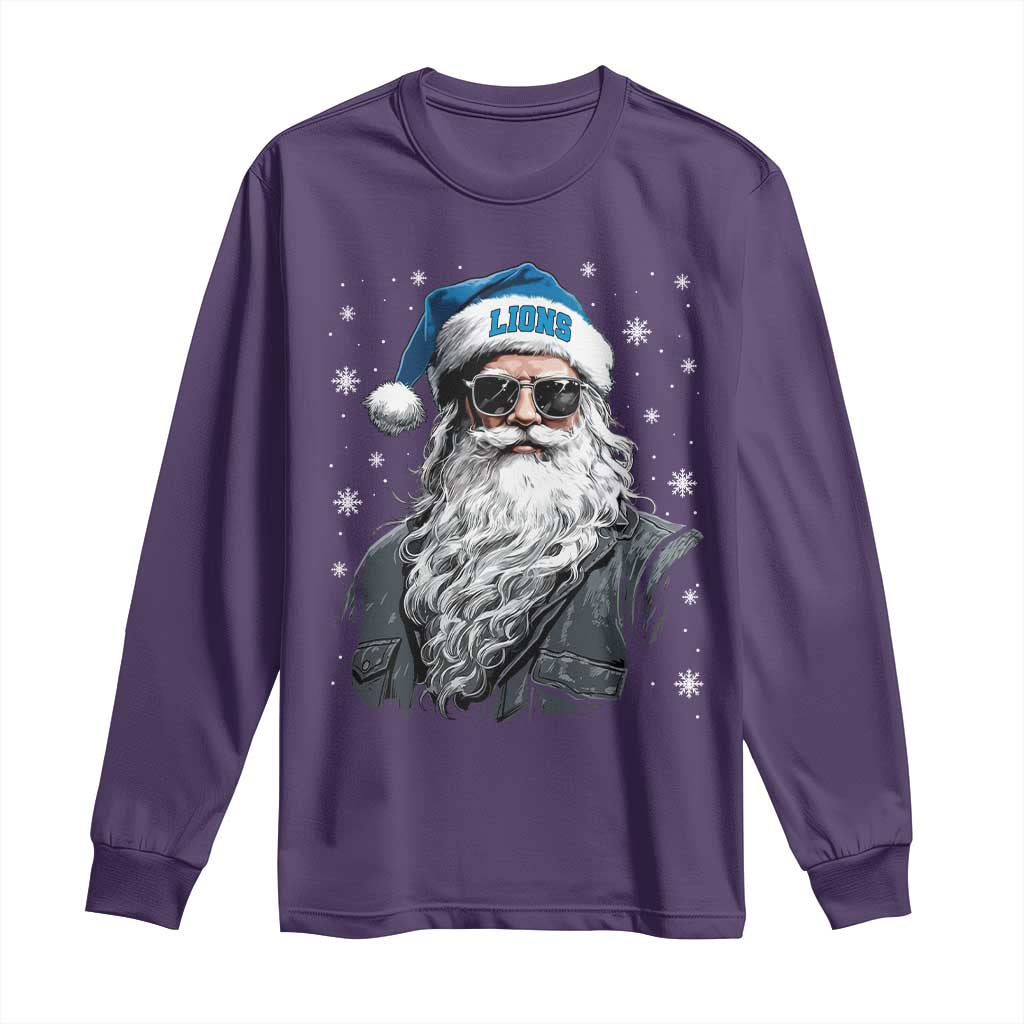 Vintage DFL Christmas Long Sleeve Shirt Retro Santa Lions Fan Game Day TS10 Purple Print Your Wear