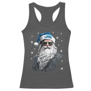 Vintage DFL Christmas Racerback Tank Top Retro Santa Lions Fan Game Day TS10 Dark Heather Print Your Wear