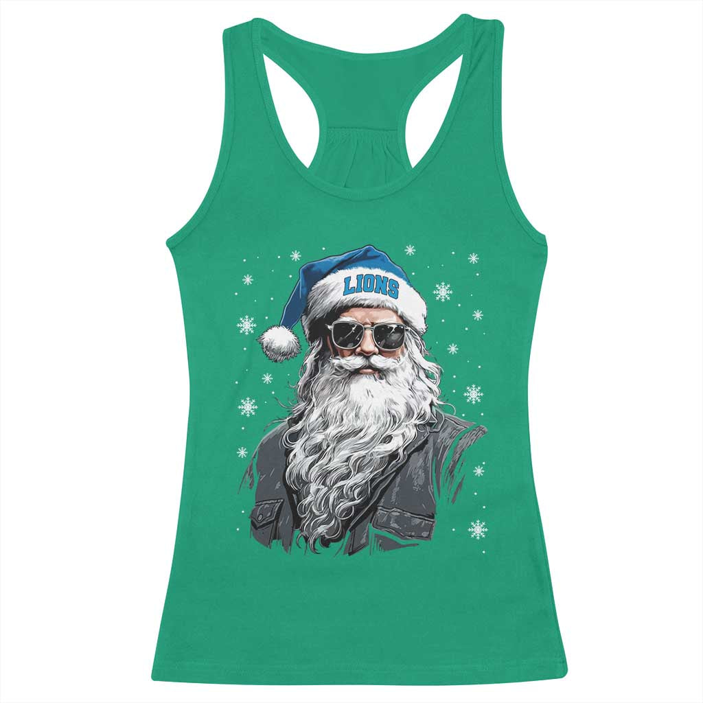 Vintage DFL Christmas Racerback Tank Top Retro Santa Lions Fan Game Day TS10 Irish Green Print Your Wear