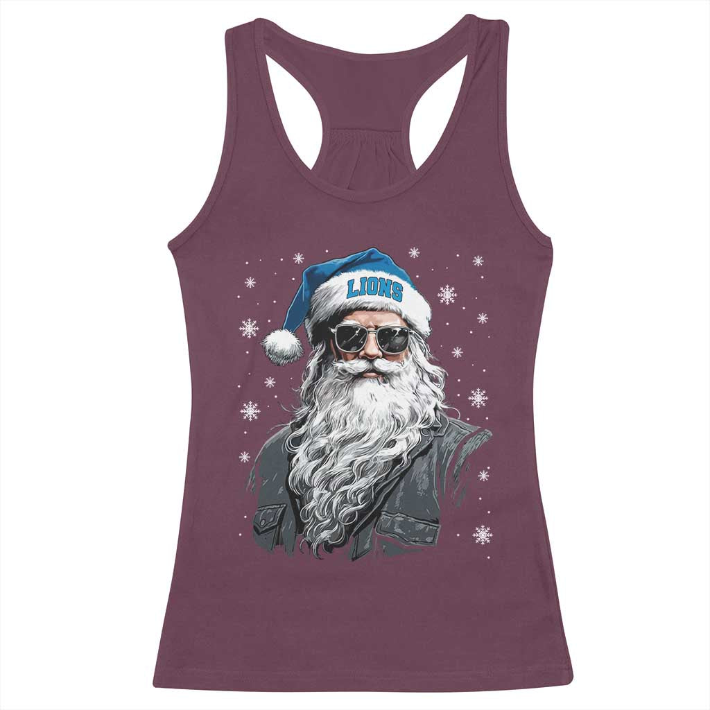 Vintage DFL Christmas Racerback Tank Top Retro Santa Lions Fan Game Day TS10 Maroon Print Your Wear