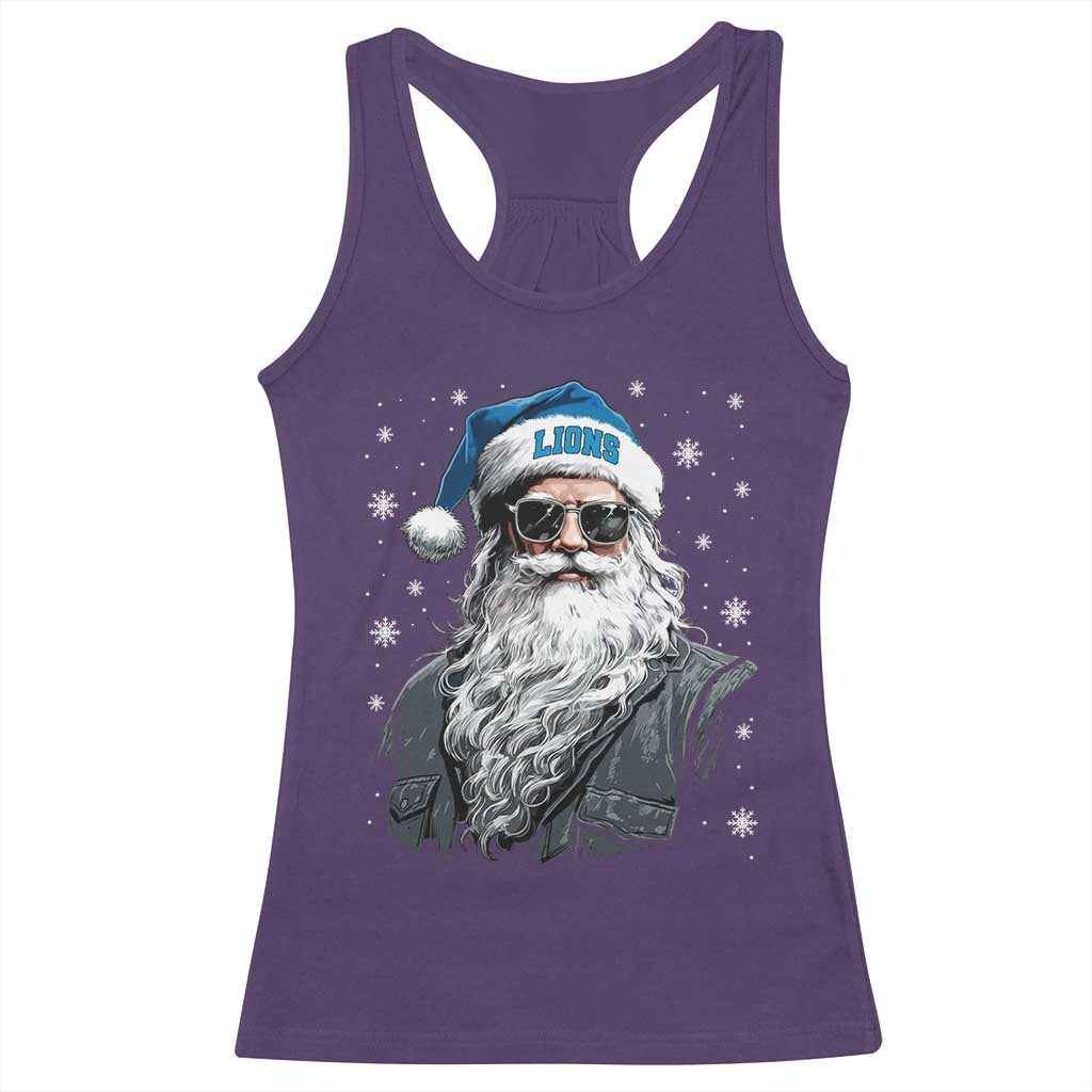 Vintage DFL Christmas Racerback Tank Top Retro Santa Lions Fan Game Day TS10 Purple Print Your Wear