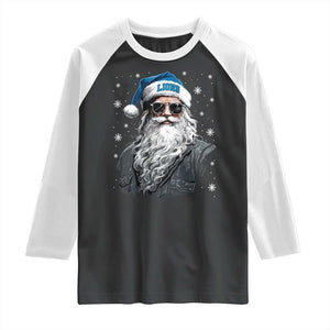 Vintage DFL Christmas Raglan Shirt Retro Santa Lions Fan Game Day TS10 Black White Print Your Wear