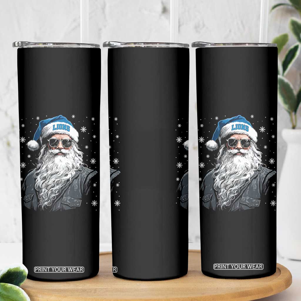 Vintage DFL Christmas Skinny Tumbler Retro Santa Lions Fan Game Day TS10 Print Your Wear