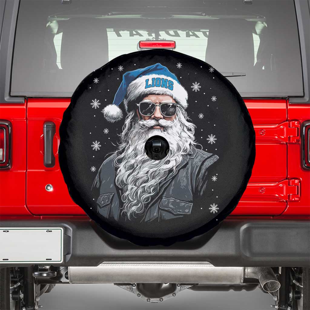 Vintage DFL Christmas Spare Tire Cover Retro Santa Lions Fan Game Day TS10 Black Print Your Wear