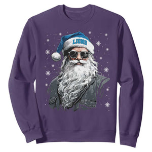 Vintage Detroit Football Christmas Sweatshirt Retro Santa Lions Fan Game Day TS10 Purple Print Your Wear