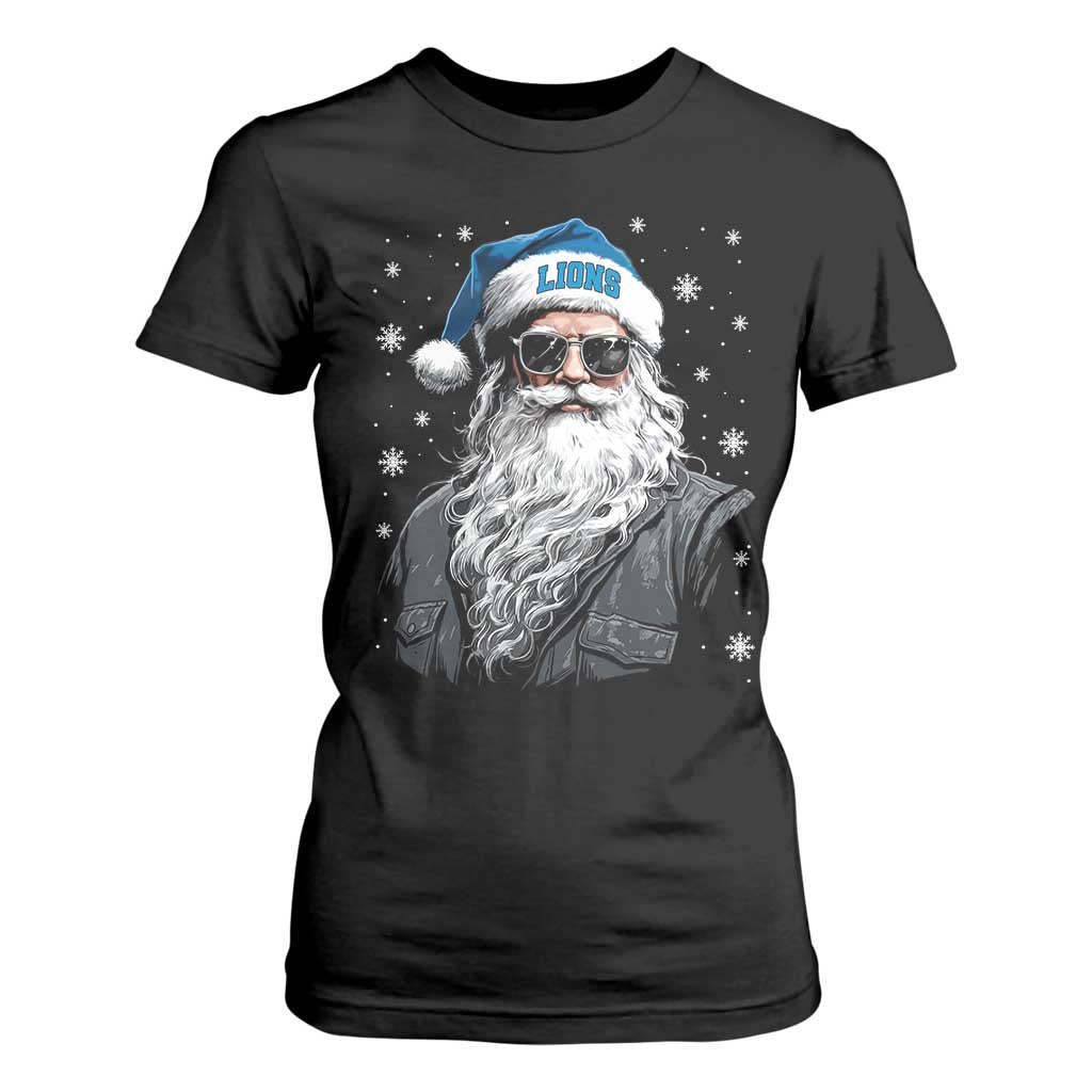 Vintage DFL Christmas T Shirt For Women Retro Santa Lions Fan Game Day TS10 Black Print Your Wear