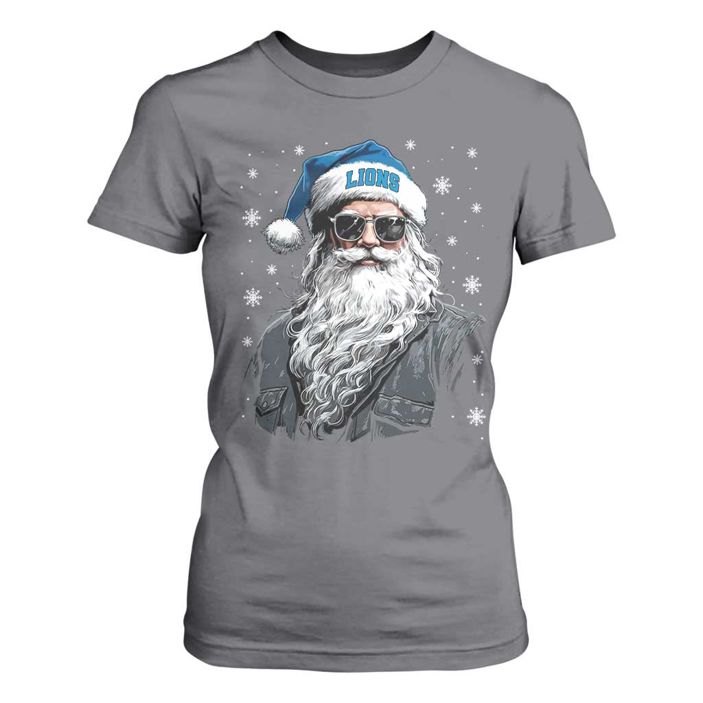 Vintage DFL Christmas T Shirt For Women Retro Santa Lions Fan Game Day TS10 Charcoal Print Your Wear