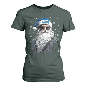 Vintage DFL Christmas T Shirt For Women Retro Santa Lions Fan Game Day TS10 Dark Forest Green Print Your Wear