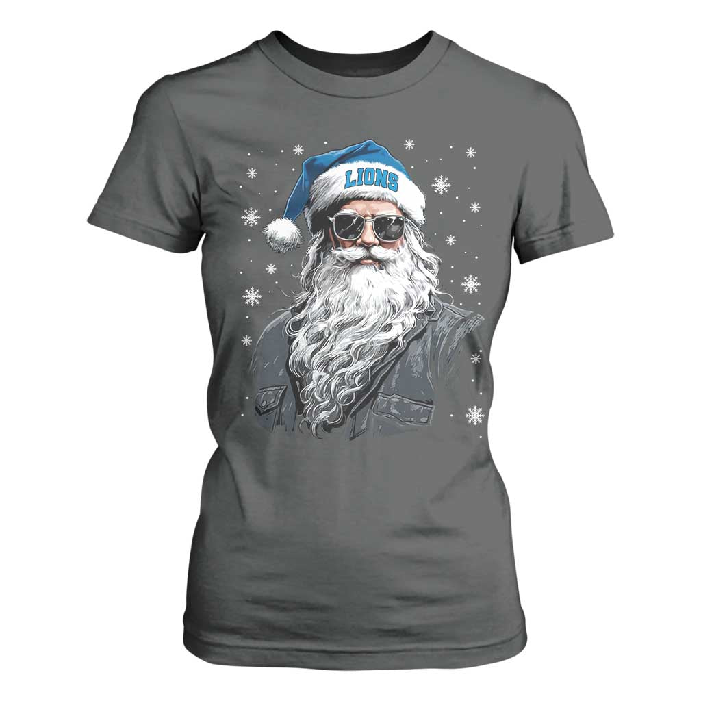 Vintage DFL Christmas T Shirt For Women Retro Santa Lions Fan Game Day TS10 Dark Heather Print Your Wear