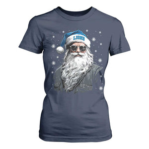 Vintage DFL Christmas T Shirt For Women Retro Santa Lions Fan Game Day TS10 Navy Print Your Wear