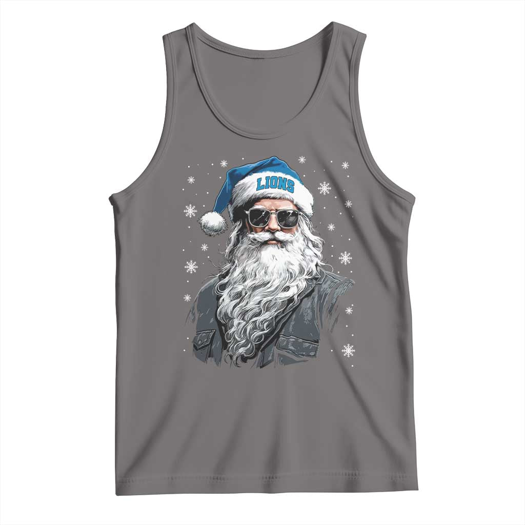 Vintage DFL Christmas Tank Top Retro Santa Lions Fan Game Day TS10 Deep Heather Print Your Wear