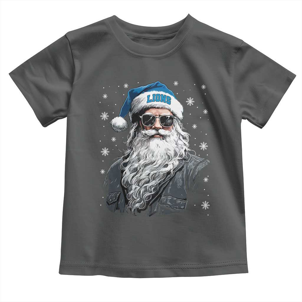Vintage DFL Christmas Toddler T Shirt Retro Santa Lions Fan Game Day TS10 Dark Heather Print Your Wear