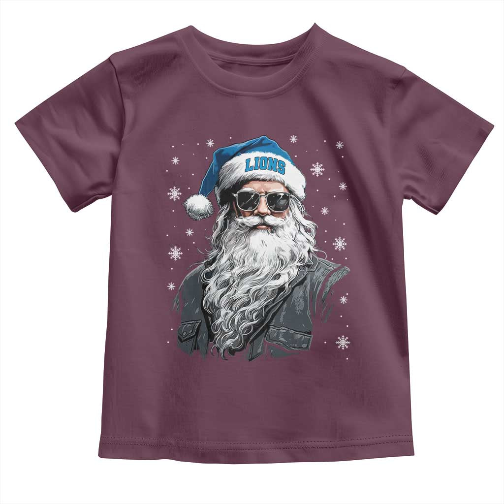 Vintage DFL Christmas Toddler T Shirt Retro Santa Lions Fan Game Day TS10 Maroon Print Your Wear