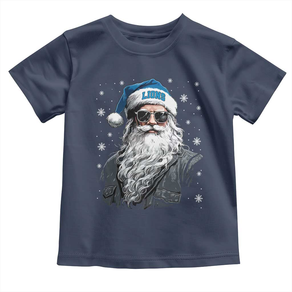 Vintage DFL Christmas Toddler T Shirt Retro Santa Lions Fan Game Day TS10 Navy Print Your Wear