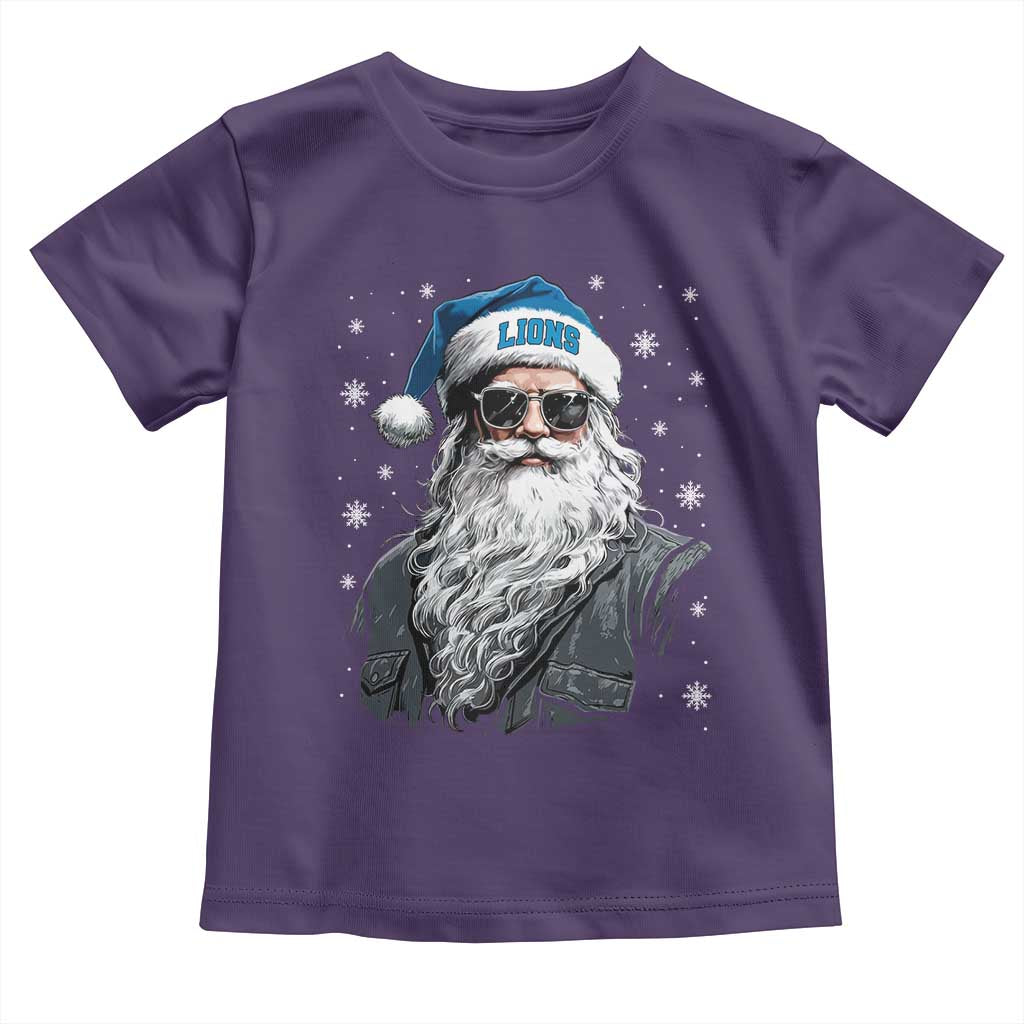 Vintage DFL Christmas Toddler T Shirt Retro Santa Lions Fan Game Day TS10 Purple Print Your Wear