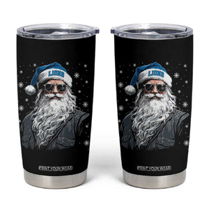 Vintage Detroit Football Christmas Tumbler Cup Retro Santa Lions Fan Game Day TS10 Black Print Your Wear