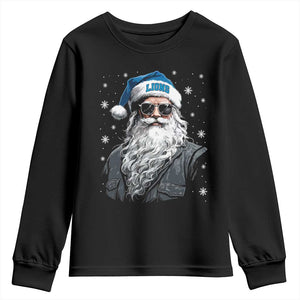 Vintage DFL Christmas Youth Sweatshirt Retro Santa Lions Fan Game Day TS10 Black Print Your Wear