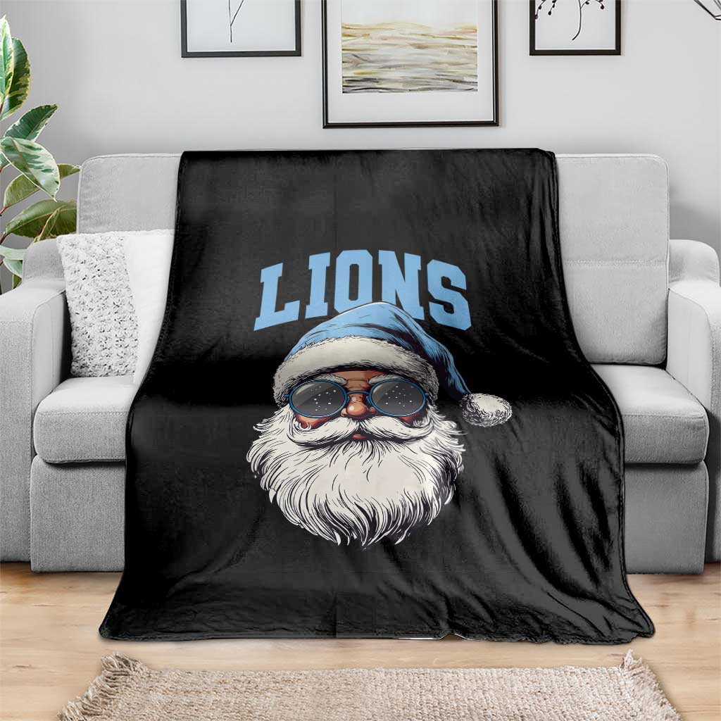 LF Football Christmas Throw Blanket Vintage Santa Claus Face Game Day TS10 Print Your Wear