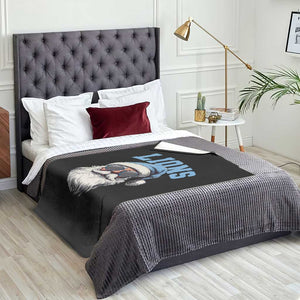 LF Football Christmas Throw Blanket Vintage Santa Claus Face Game Day TS10 Print Your Wear