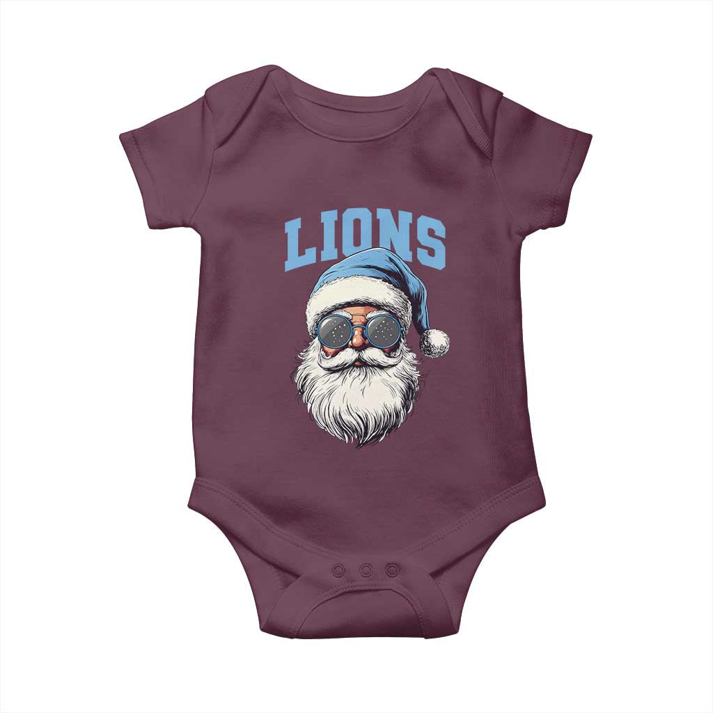 LF Football Christmas Baby Onesie Vintage Santa Claus Face Game Day TS10 Maroon Print Your Wear