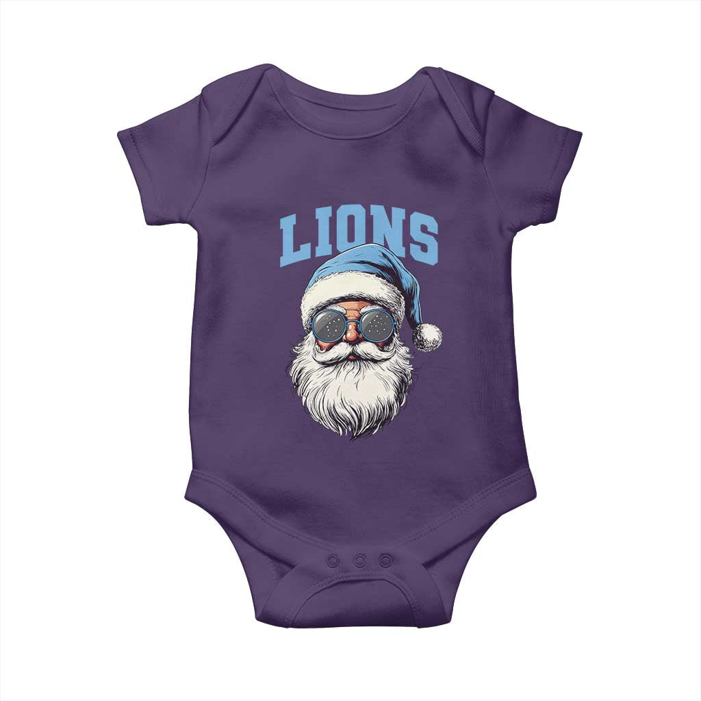 LF Football Christmas Baby Onesie Vintage Santa Claus Face Game Day TS10 Purple Print Your Wear