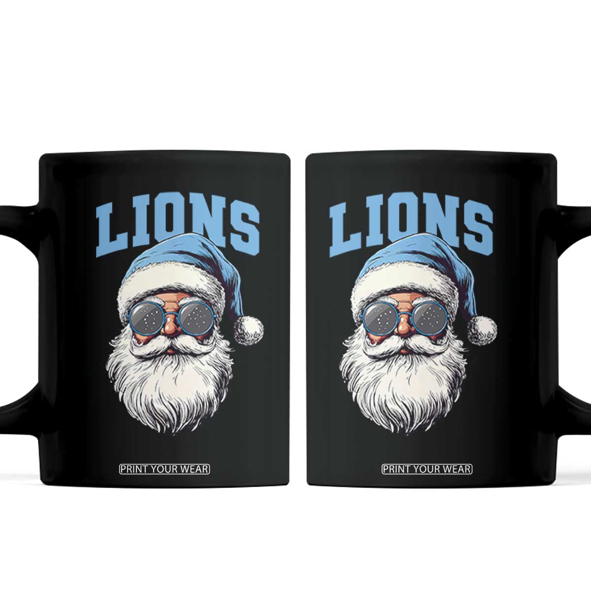 LF Football Christmas Coffee Mug Vintage Santa Claus Face Game Day TS10 Black Print Your Wear