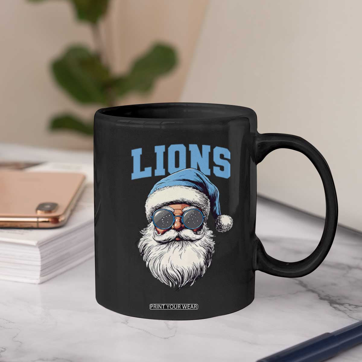 LF Football Christmas Coffee Mug Vintage Santa Claus Face Game Day TS10 Print Your Wear