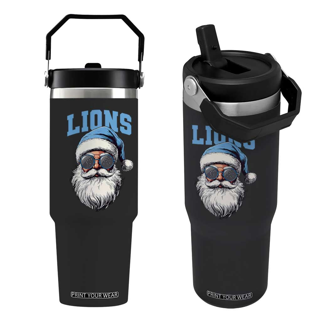 LF Football Christmas Flip Straw Tumbler Vintage Santa Claus Face Game Day TS10 One Size: 30 oz Black Print Your Wear