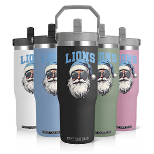 LF Football Christmas Flip Straw Tumbler Vintage Santa Claus Face Game Day TS10 Print Your Wear