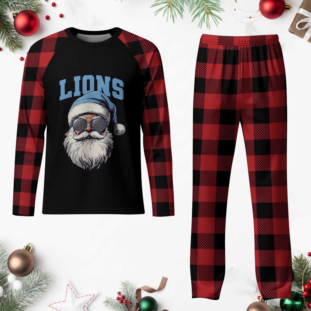 LF Football Christmas Plaid Pajama Set Vintage Santa Claus Face Game Day TS10 Buffalo Plaid Print Your Wear