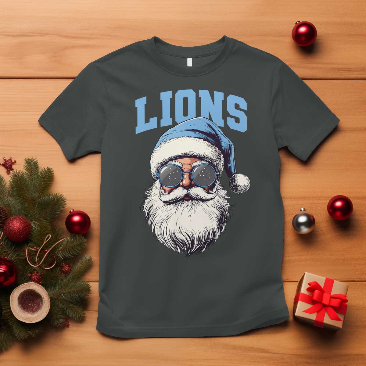 LF Football Christmas T Shirt Vintage Santa Claus Face Game Day TS10 Dark Heather Print Your Wear