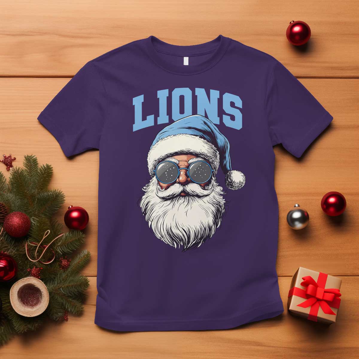 LF Football Christmas T Shirt Vintage Santa Claus Face Game Day TS10 Purple Print Your Wear