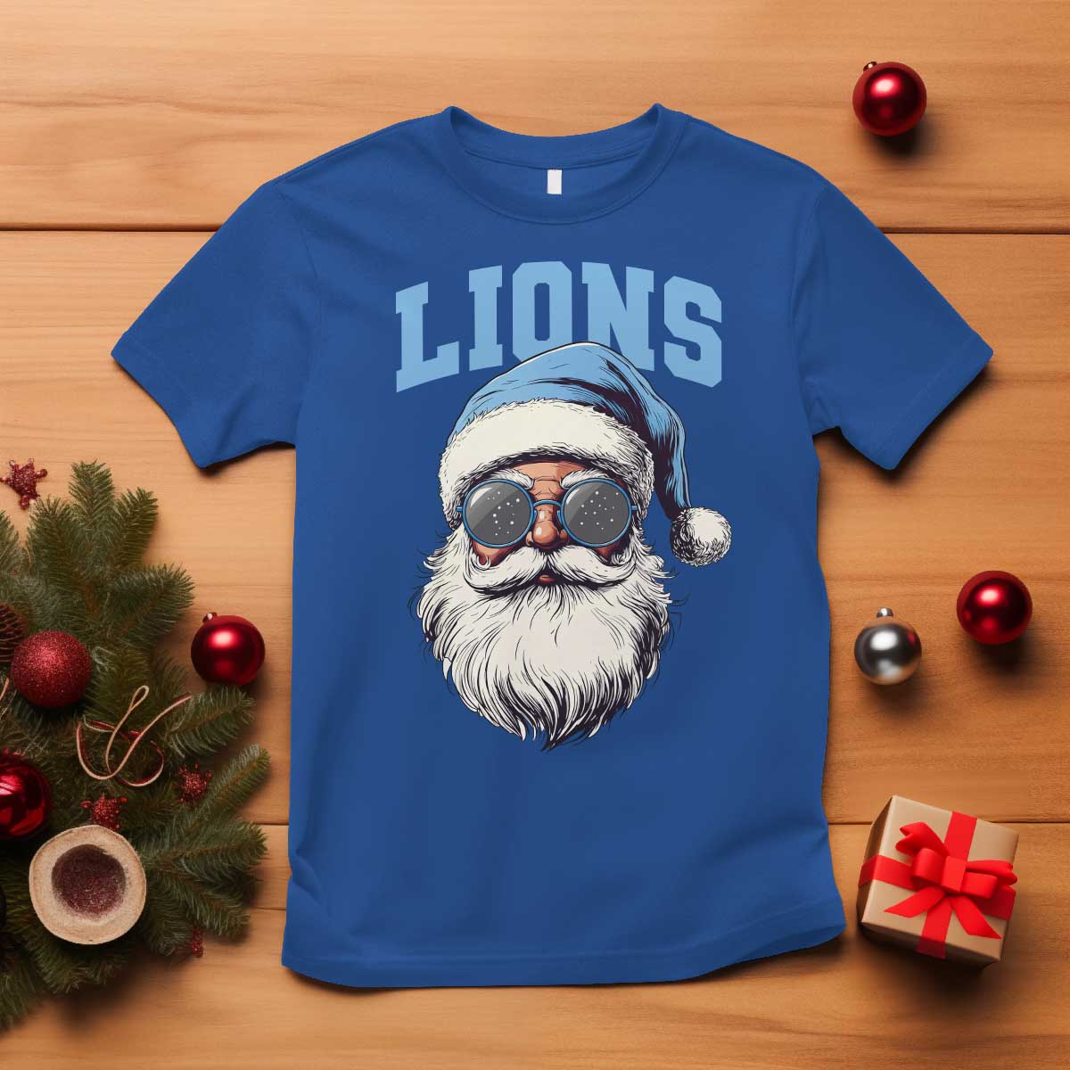 LF Football Christmas T Shirt Vintage Santa Claus Face Game Day TS10 Royal Blue Print Your Wear