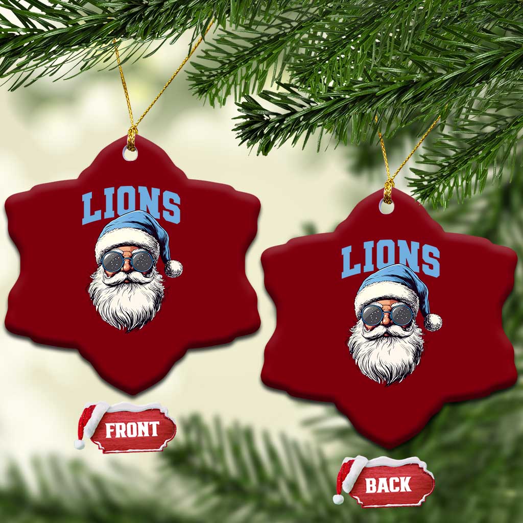 LF Football Christmas Ceramic Ornament Vintage Santa Claus Face Game Day TS10 Print Your Wear