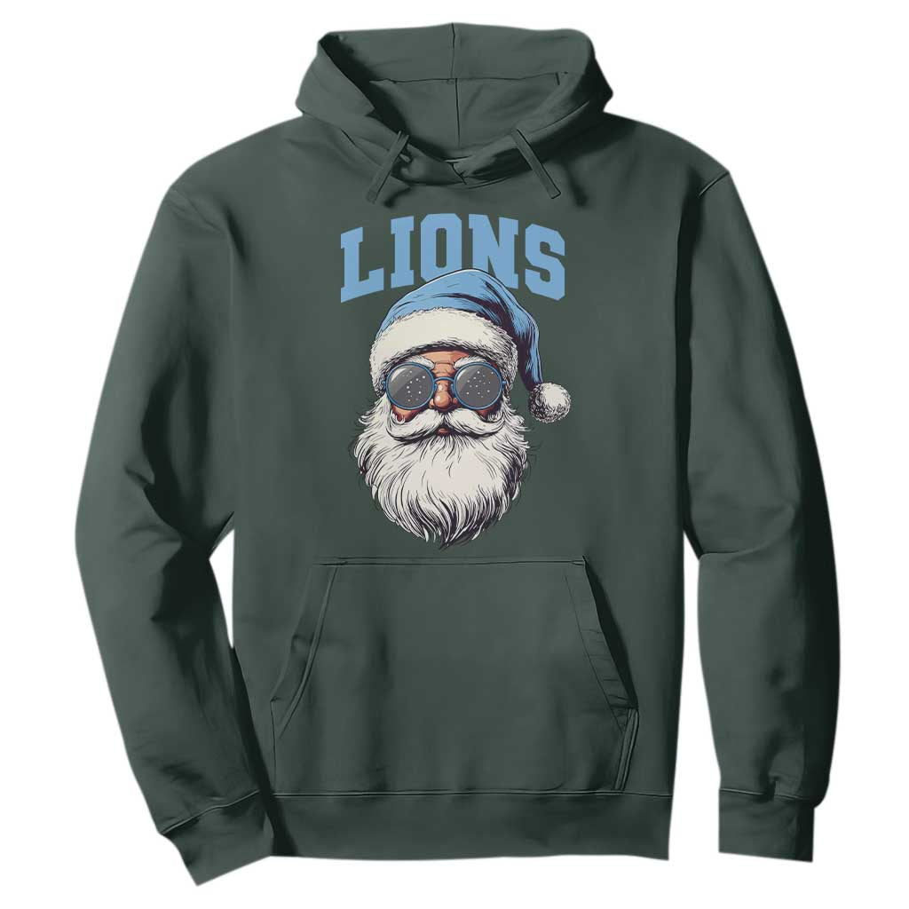 LF Football Christmas Hoodie Vintage Santa Claus Face Game Day TS10 Dark Forest Green Print Your Wear