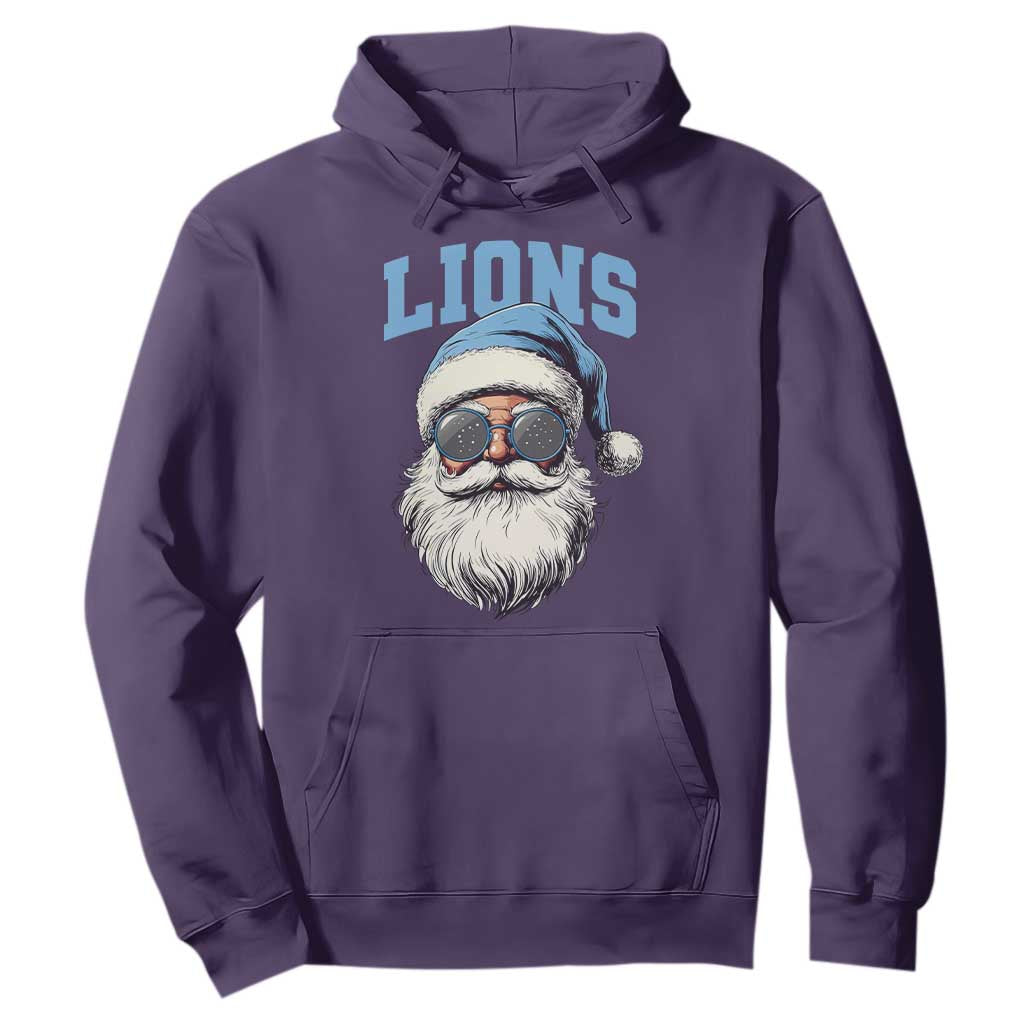 LF Football Christmas Hoodie Vintage Santa Claus Face Game Day TS10 Purple Print Your Wear