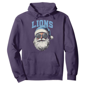 LF Football Christmas Hoodie Vintage Santa Claus Face Game Day TS10 Purple Print Your Wear