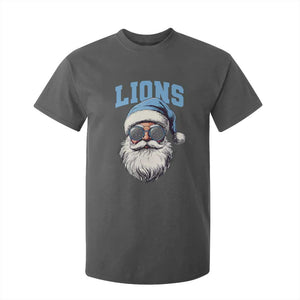 LF Football Christmas T Shirt For Kid Vintage Santa Claus Face Game Day TS10 Dark Heather Print Your Wear