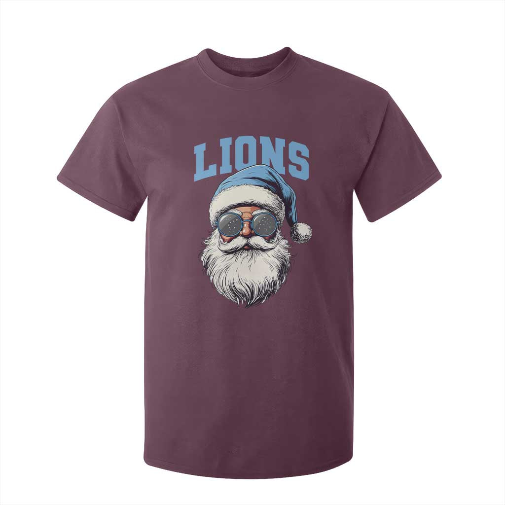 LF Football Christmas T Shirt For Kid Vintage Santa Claus Face Game Day TS10 Maroon Print Your Wear