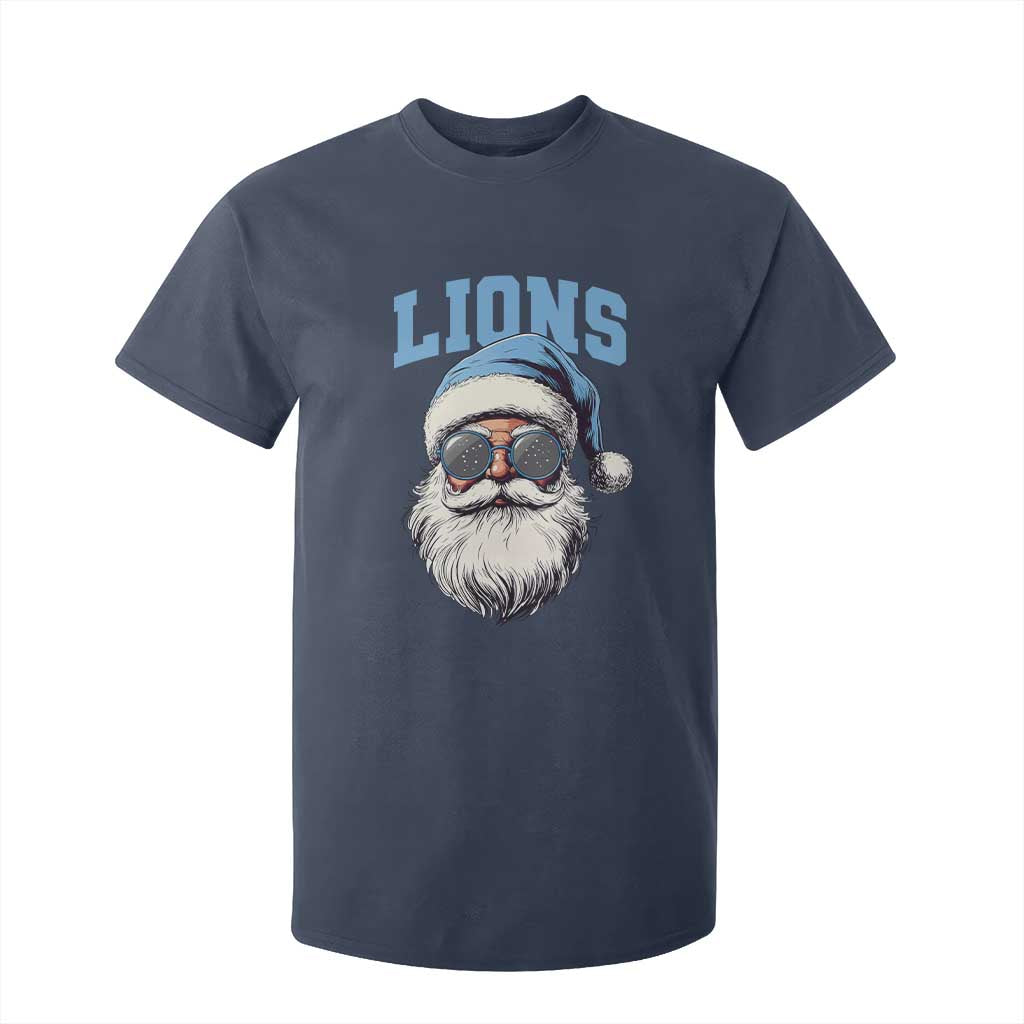 LF Football Christmas T Shirt For Kid Vintage Santa Claus Face Game Day TS10 Navy Print Your Wear