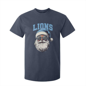 LF Football Christmas T Shirt For Kid Vintage Santa Claus Face Game Day TS10 Navy Print Your Wear