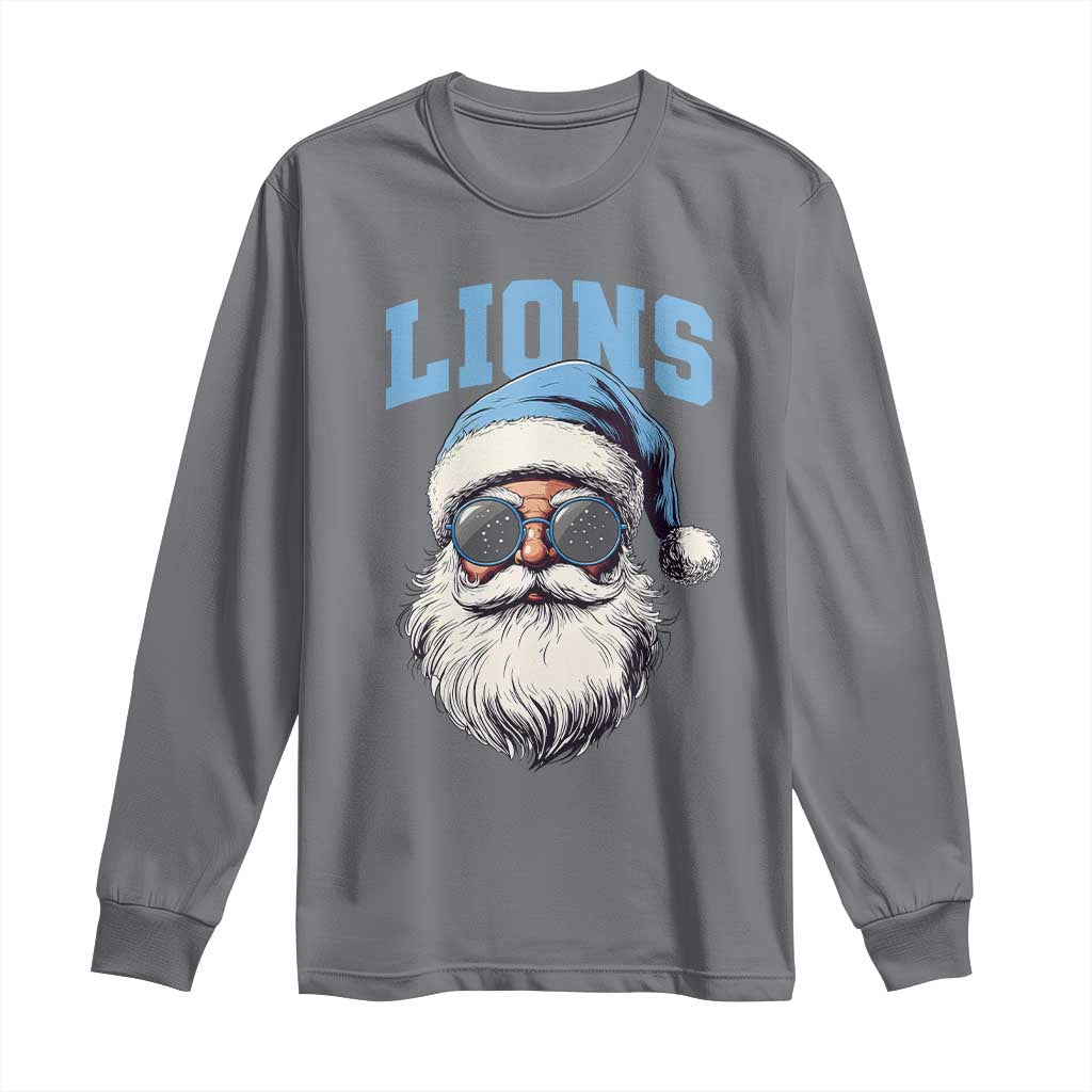 LF Football Christmas Long Sleeve Shirt Vintage Santa Claus Face Game Day TS10 Charcoal Print Your Wear