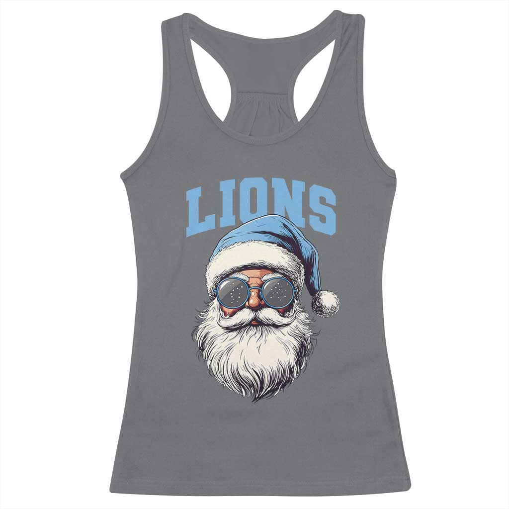 LF Football Christmas Racerback Tank Top Vintage Santa Claus Face Game Day TS10 Charcoal Print Your Wear