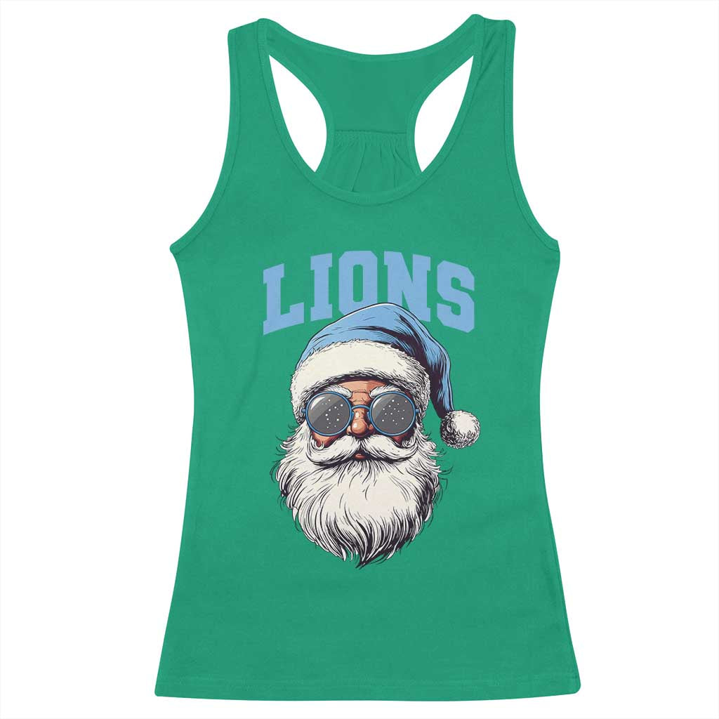 LF Football Christmas Racerback Tank Top Vintage Santa Claus Face Game Day TS10 Irish Green Print Your Wear