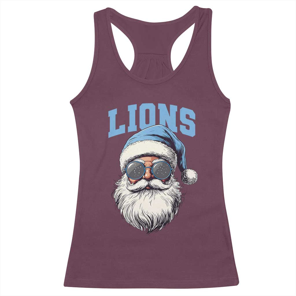 LF Football Christmas Racerback Tank Top Vintage Santa Claus Face Game Day TS10 Maroon Print Your Wear